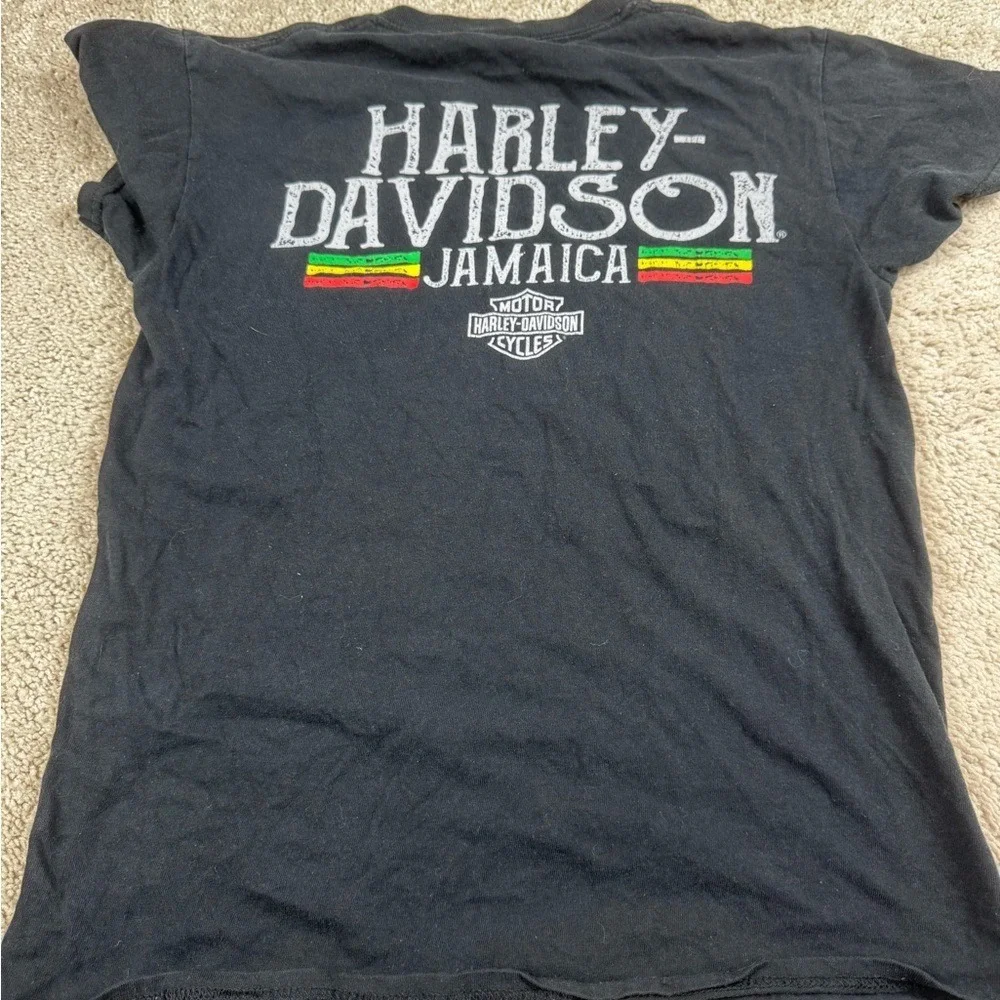 Harley Davidson Bob Marley Roots Rock Ride Graphic T Shirt Mens Size Small Black